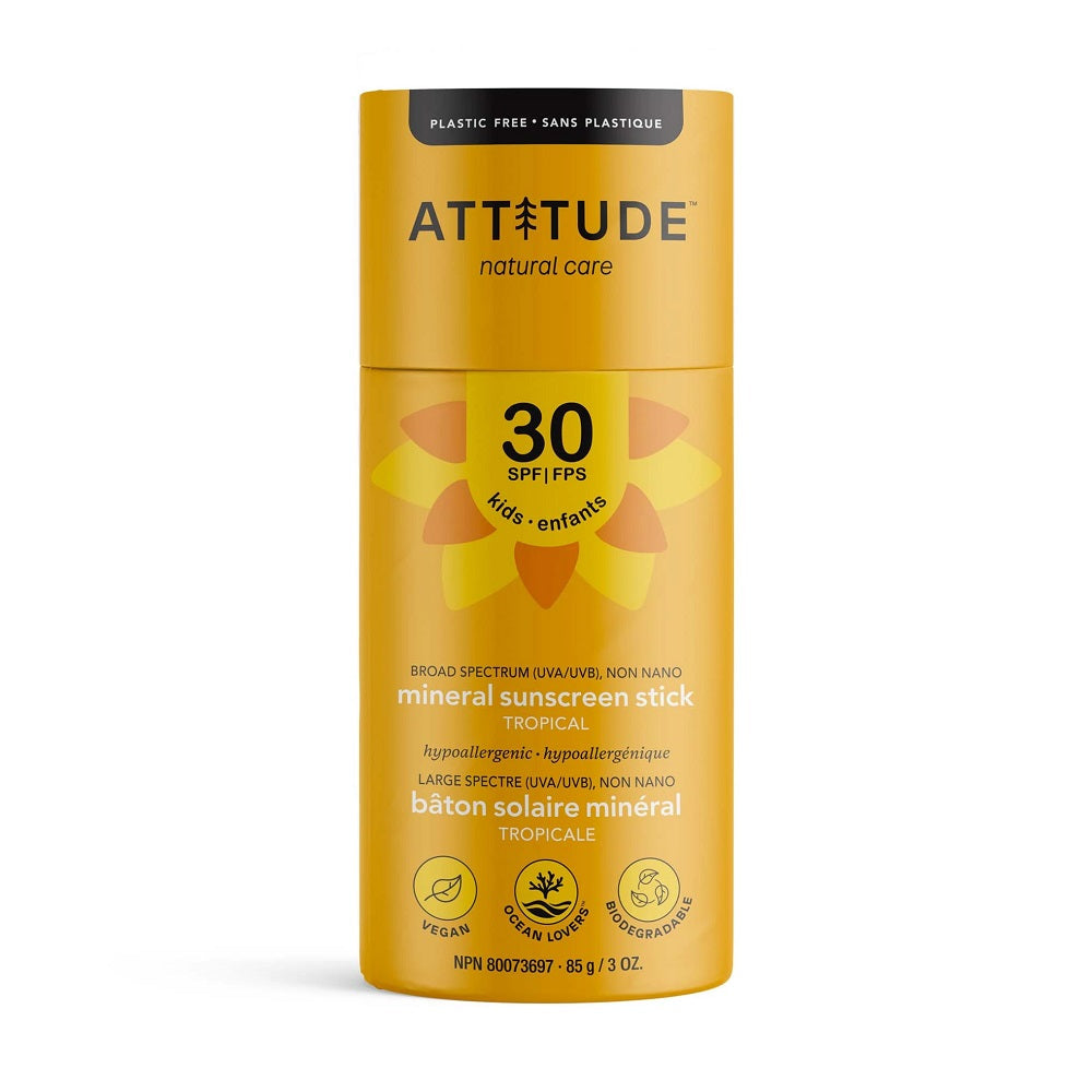 Attitude SPF30 Kids Sunscreen Stick Tropical (85g)-Health-Attitude-030895-babyandme.ca