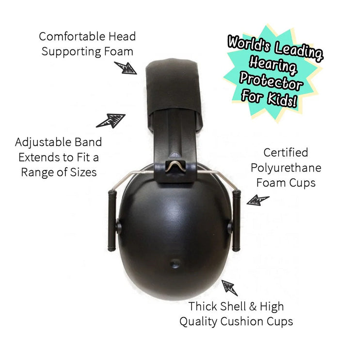 BANZ Kids Earmuffs (Onyx)-Health-Banz-002358 BK 2y+-babyandme.ca