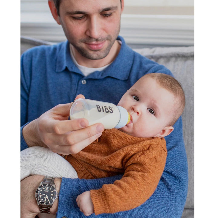 BIBS Baby Glass Bottle Complete Set Latex 110ml (Blush)-Feeding-BIBS-030986 BS-babyandme.ca