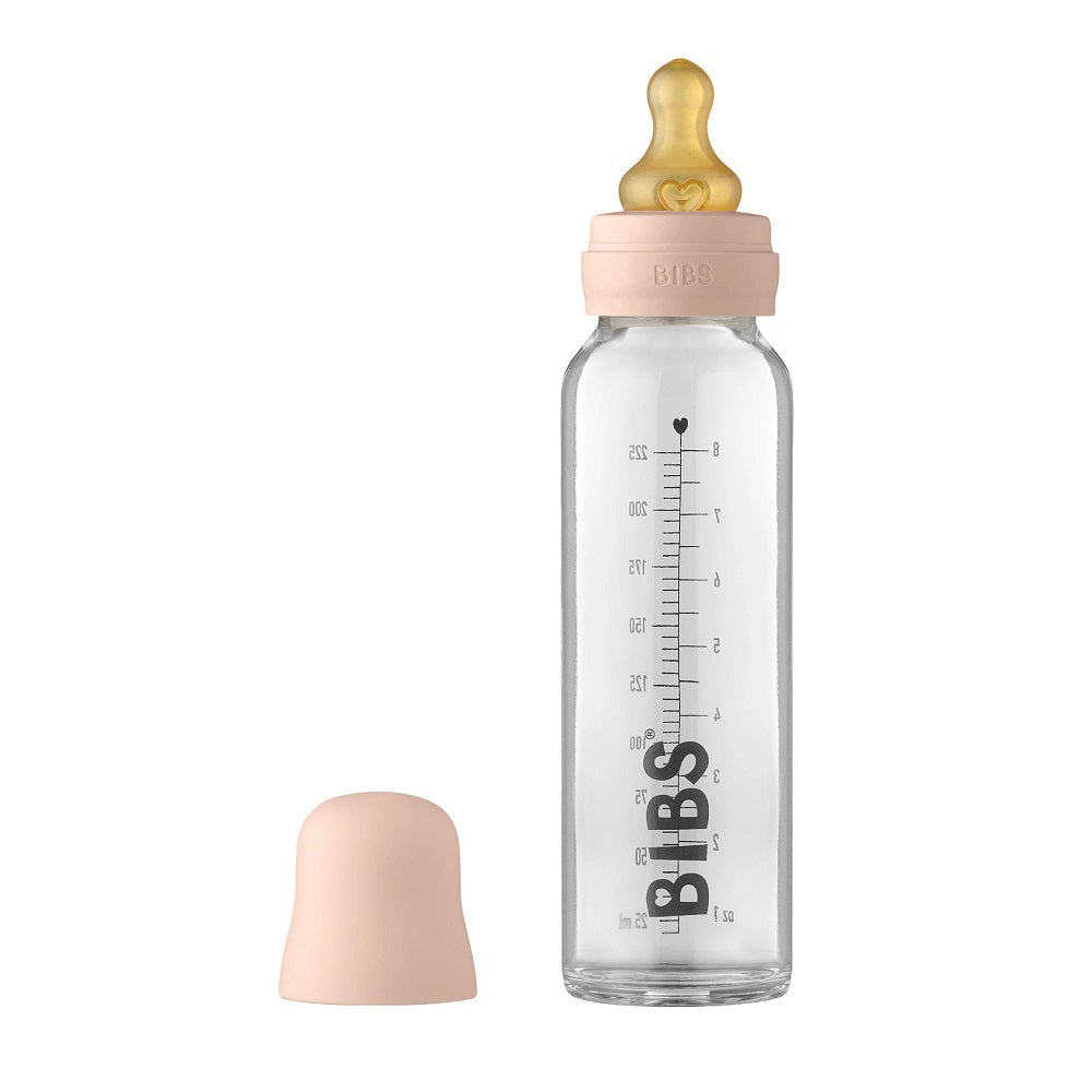 BIBS Baby Glass Bottle Complete Set Latex 225ml (Blush)-Feeding-BIBS-030987 BS-babyandme.ca