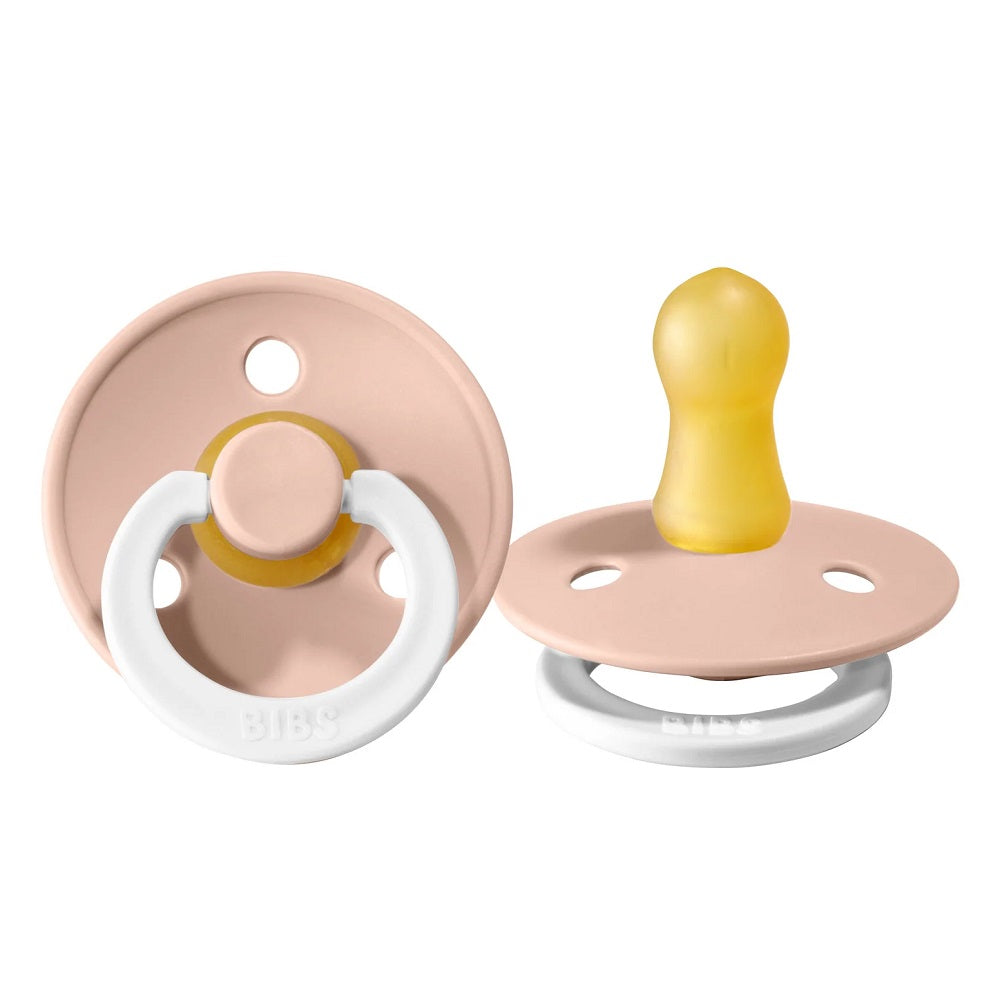 BIBS Colour Round Latex Pacifier 2-Pack (Blush Glow)-Health-BIBS--babyandme.ca