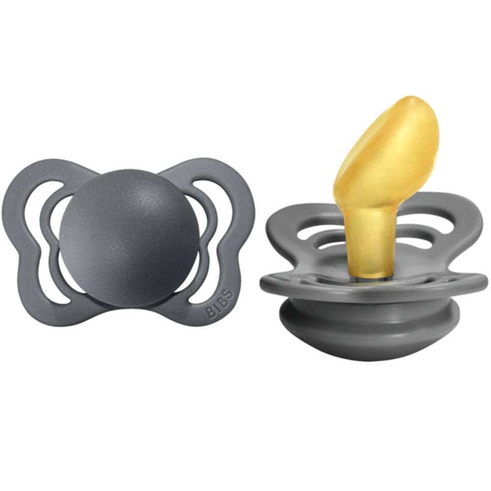 BIBS Couture Anatomical Latex Pacifier 2-Pack (Iron)-Health-BIBS--babyandme.ca
