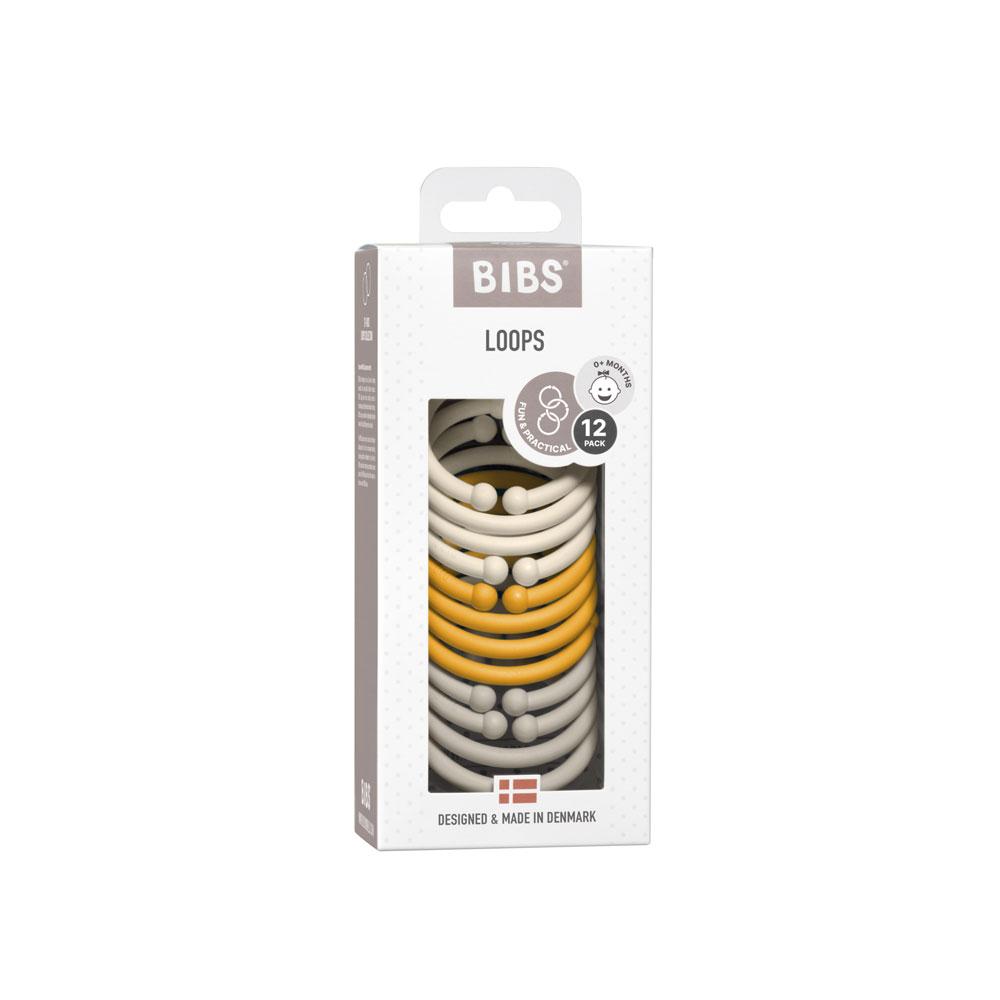 BIBS Loops 12-Pack (Ivory/Honey Bee/Sand)-Toys & Learning-BIBS-030038 IHS-babyandme.ca