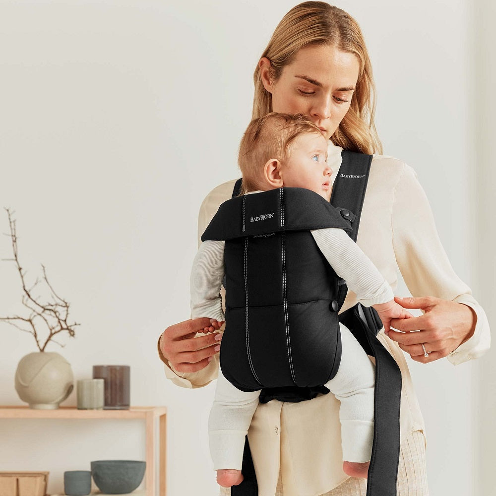 Baby Bjorn Baby Carrier Mini Cotton (Black)-Gear-Baby Bjorn-025537 BKC-babyandme.ca