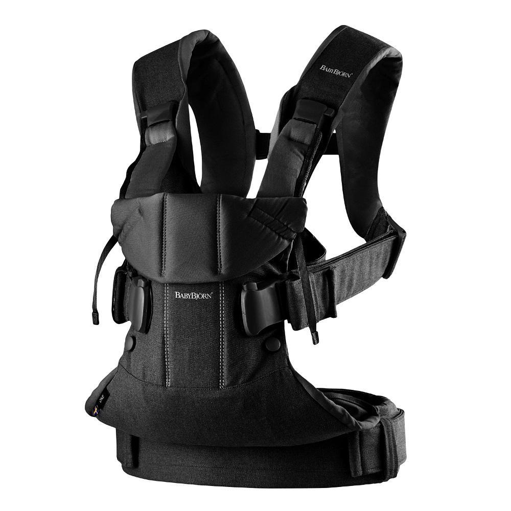 Baby Bjorn Baby Carrier One Cotton Mix (Black)-Gear-Baby Bjorn-008348 BK-babyandme.ca