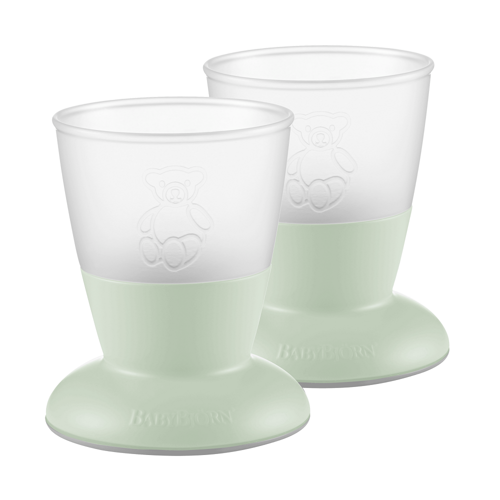 Baby Bjorn Baby Cup 2-Pack (Powder Green)-Feeding-Baby Bjorn-026163 PG-babyandme.ca