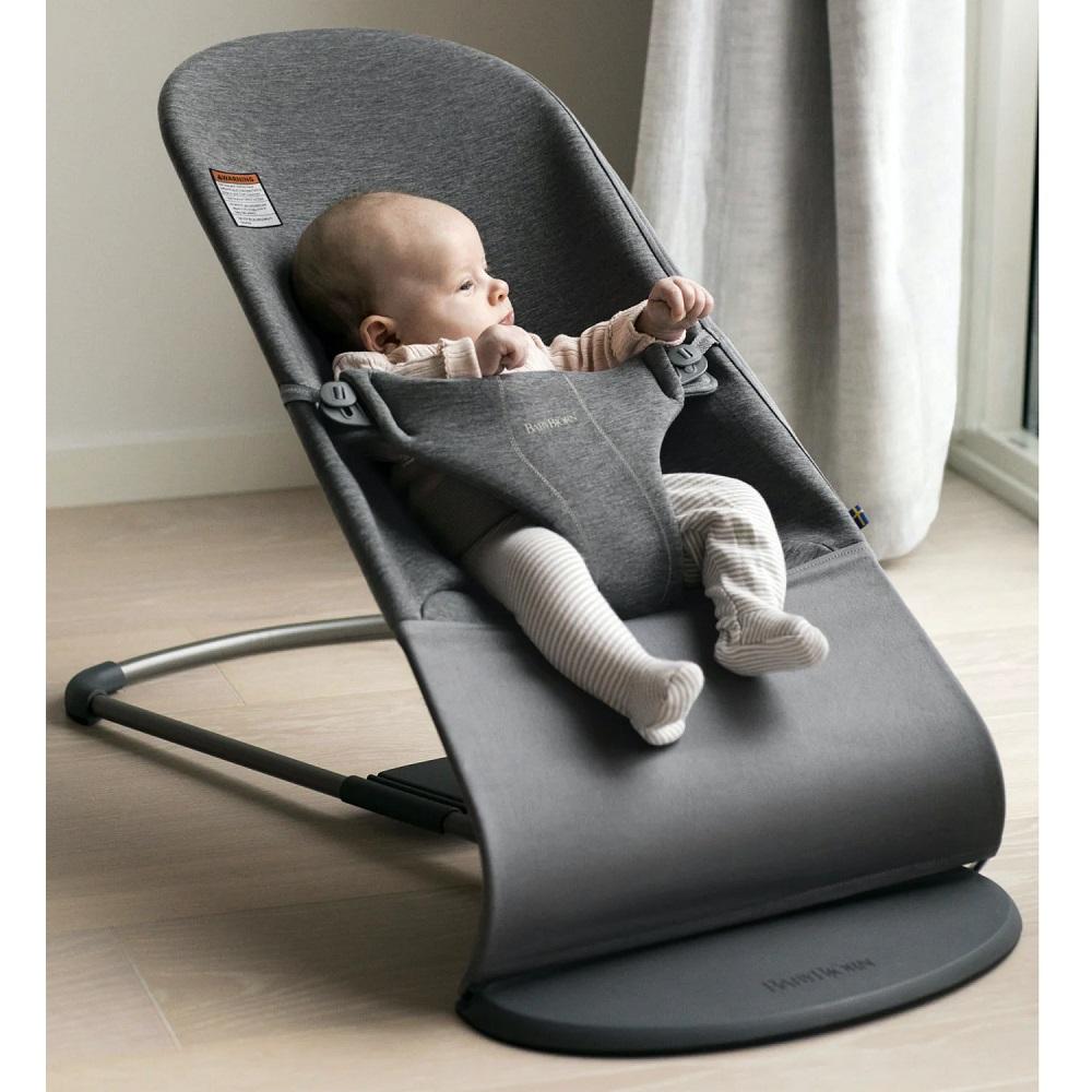 Baby Bjorn Bouncer Bliss 3D Jersey (Charcoal Grey/Dark Grey Frame)-Gear-Baby Bjorn-027623 CG-babyandme.ca