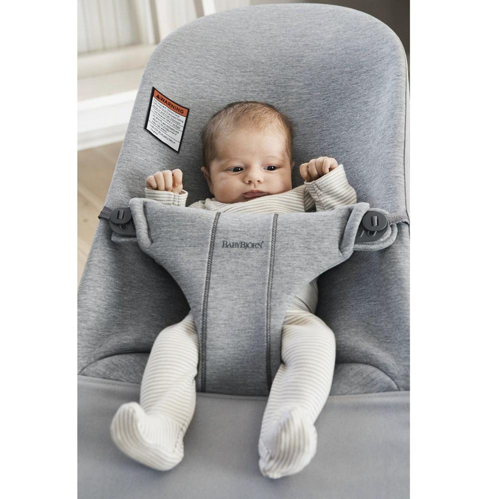 Baby Bjorn Bouncer Bliss 3D Jersey (Light Grey/Dark Grey Frame)-Gear-Baby Bjorn-027623 LG-babyandme.ca