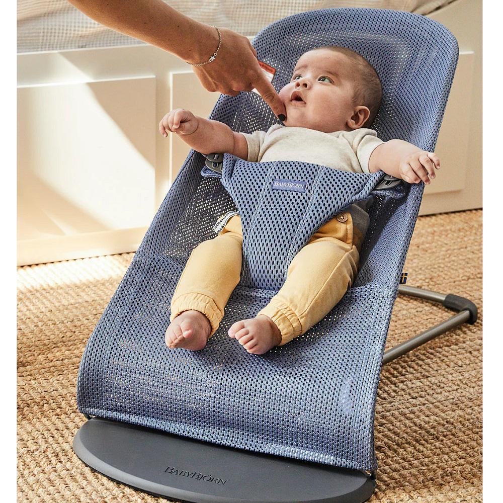 Baby Bjorn Bouncer Bliss 3D Mesh (Slate Blue/Dark Grey Frame)-Gear-Baby Bjorn-025536 SB-babyandme.ca