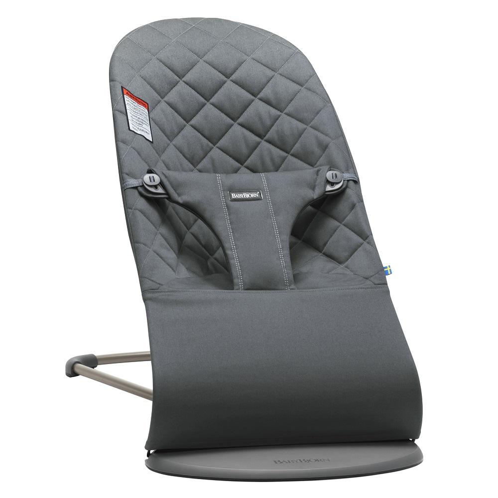 Baby Bjorn Bouncer Bliss Cotton Classic Quilt (Anthracite/Dark Grey Frame)-Gear-Baby Bjorn-023751 AN-babyandme.ca