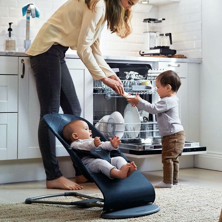 Baby Bjorn Bouncer Bliss Cotton Classic Quilt (Midnight Blue/Dark Grey Frame)-Gear-Baby Bjorn-023751 MB-babyandme.ca