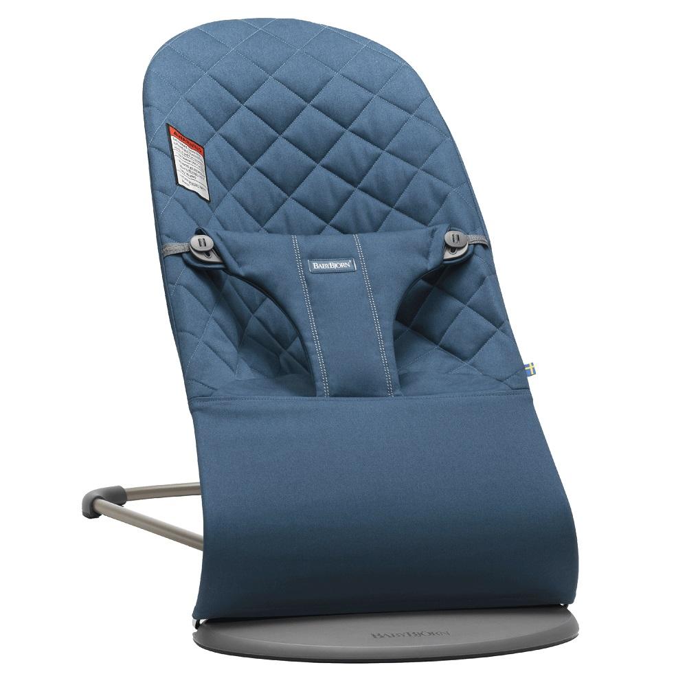 Baby Bjorn Bouncer Bliss Cotton Classic Quilt (Midnight Blue/Dark Grey Frame)-Gear-Baby Bjorn-023751 MB-babyandme.ca