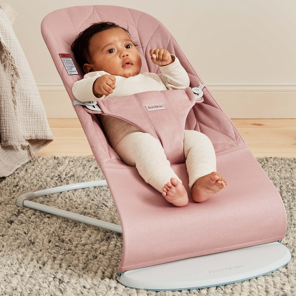 Baby Bjorn Bouncer Bliss Cotton Petal Quilt (Dusty Pink/Light Grey Frame)-Gear-Baby Bjorn-031648 DP/LG-babyandme.ca