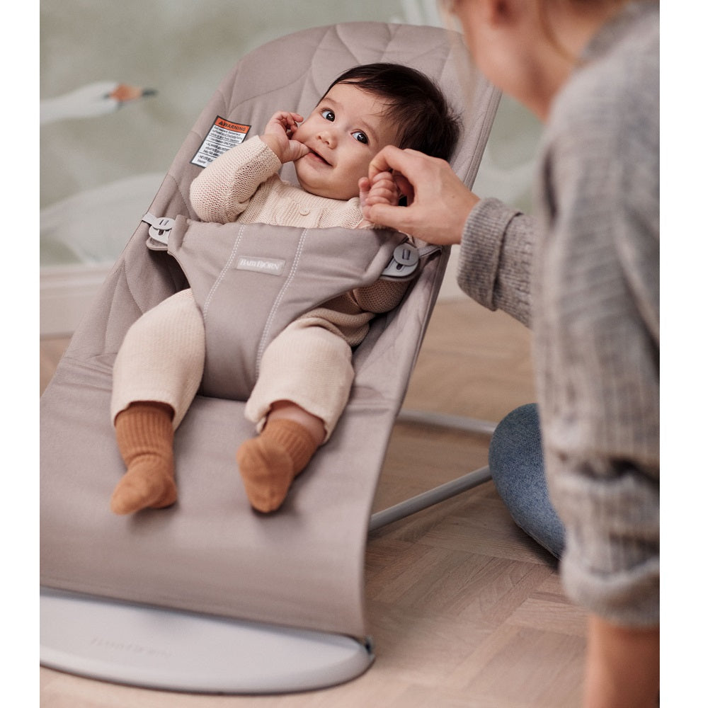 Baby Bjorn Bouncer Bliss Cotton Petal Quilt (Sand Grey/Light Grey Frame)-Gear-Baby Bjorn-031648 SG/LG-babyandme.ca