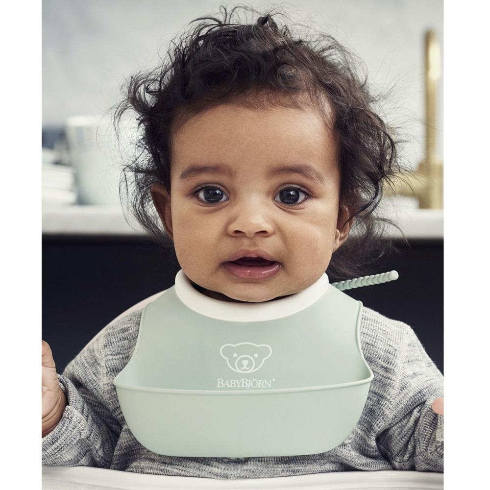 Baby Bjorn Feeding Bib Set 2-Pack (Powder Green)-Feeding-Baby Bjorn-028628 PGn-babyandme.ca