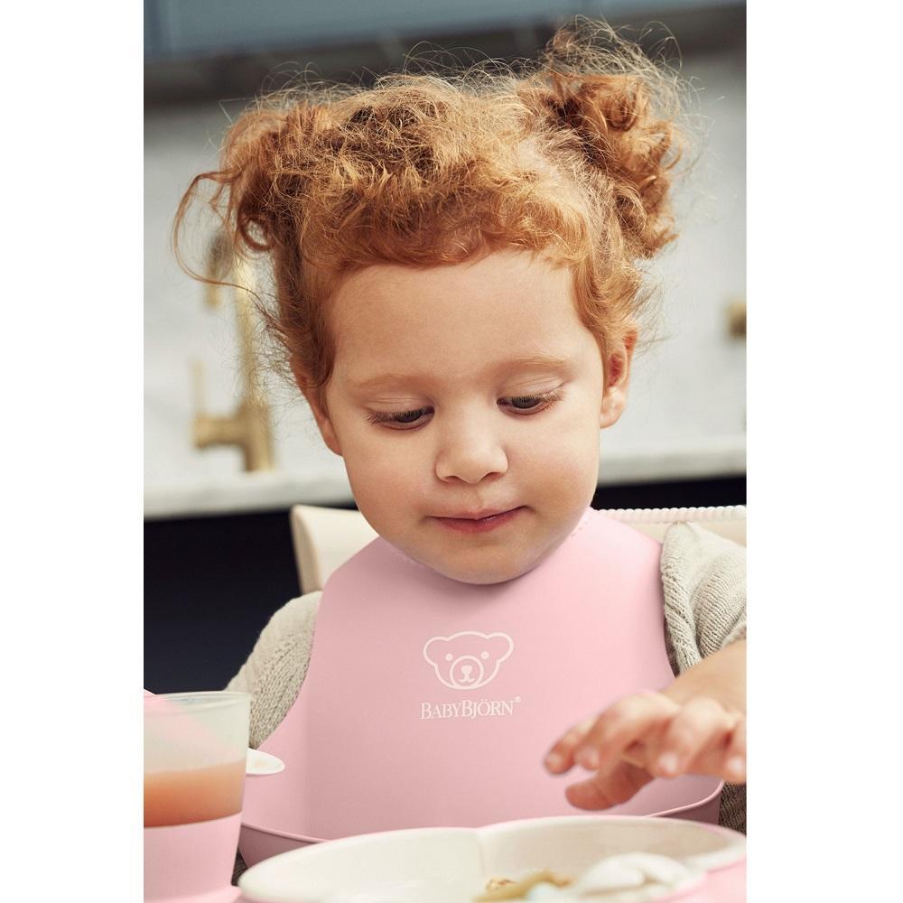 Baby Bjorn Feeding Bib Set 2-Pack (Powder Pink)-Feeding-Baby Bjorn-028628 PPk-babyandme.ca