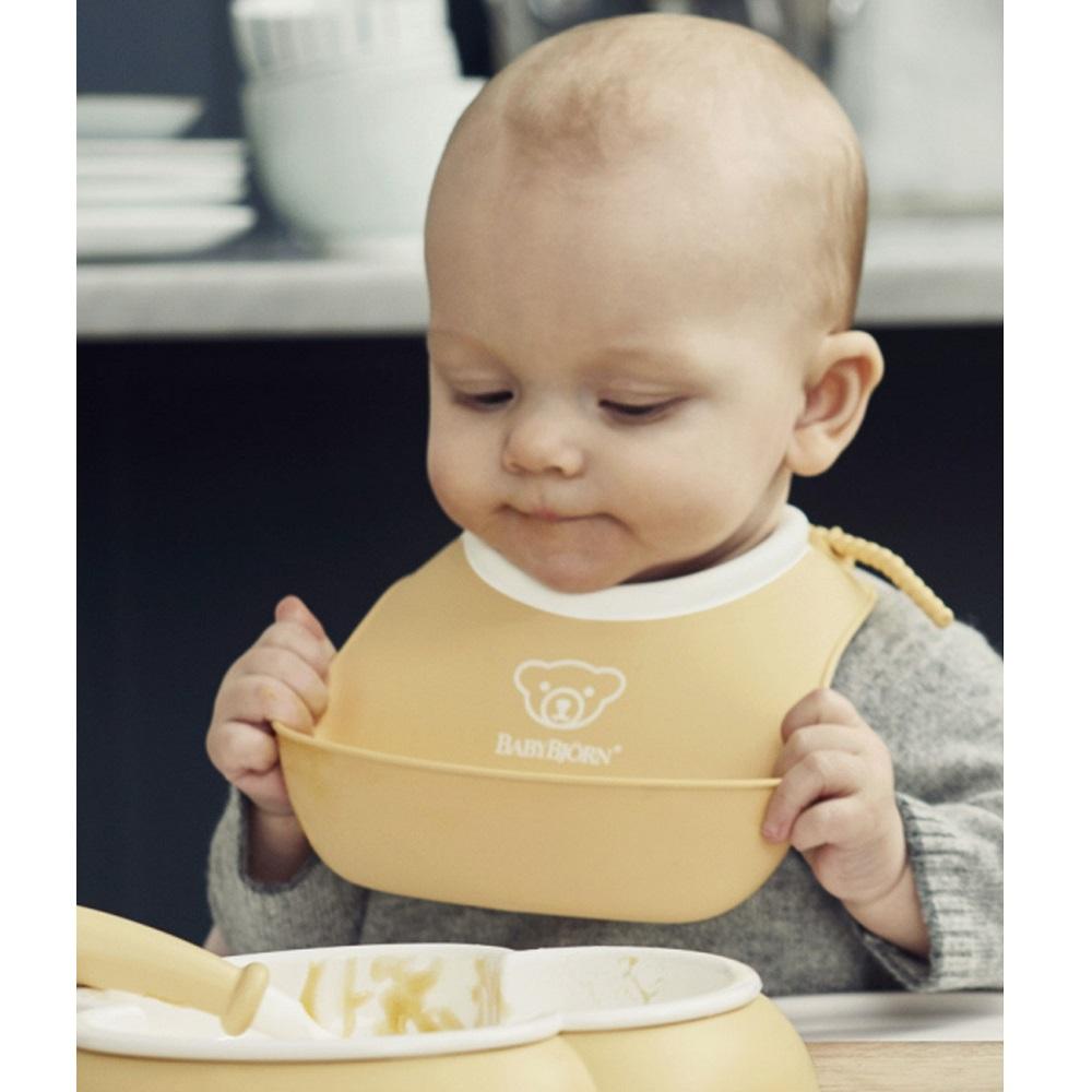 Baby Bjorn Feeding Bib Set 2-Pack (Powder Yellow)-Feeding-Baby Bjorn-028628 PYw-babyandme.ca