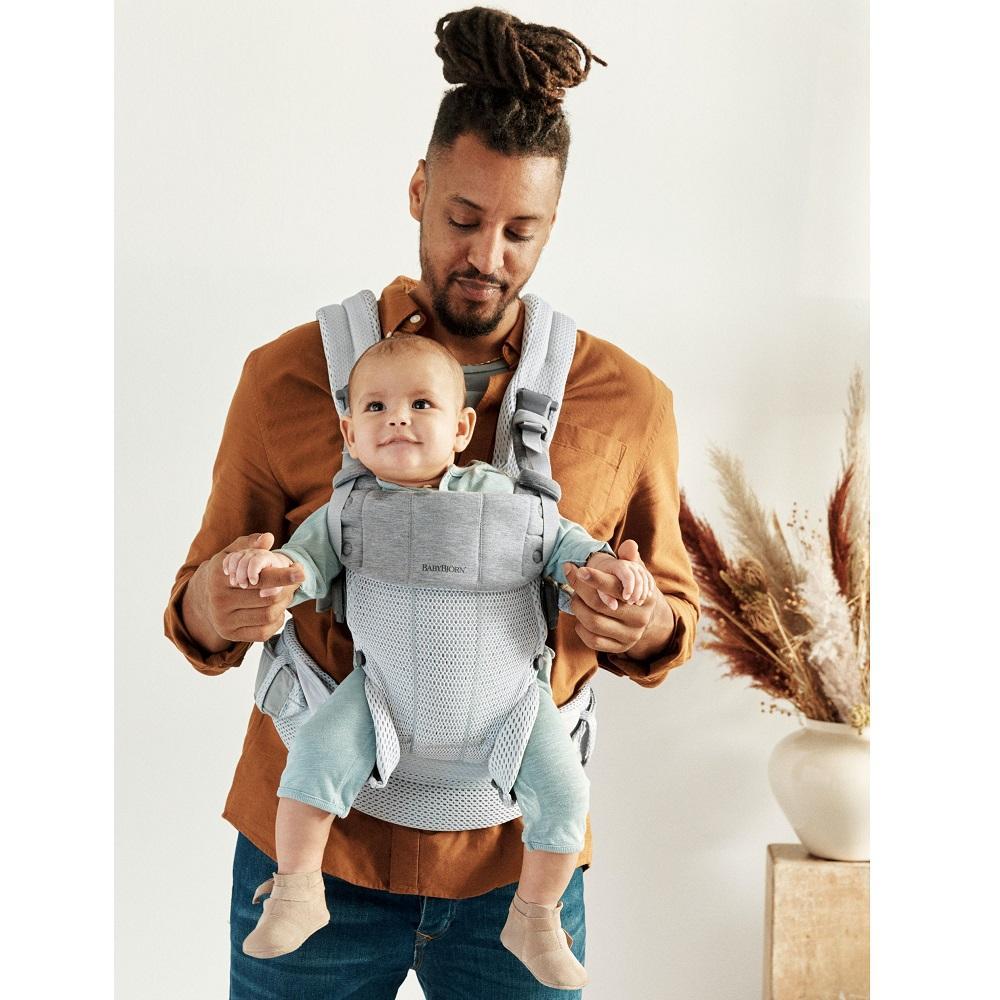 Baby Bjorn Harmony Carrier 3D Mesh (Silver)-Gear-Baby Bjorn-030037 SV-babyandme.ca