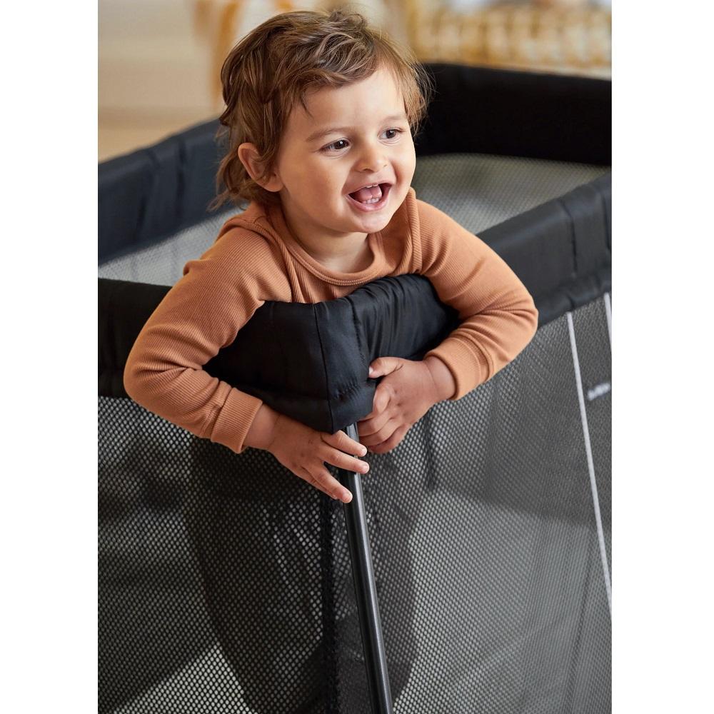 Baby Bjorn Play Yard Light Bundle with Fitted Sheet (Black Mesh)-Gear-Baby Bjorn-030115 BK-babyandme.ca