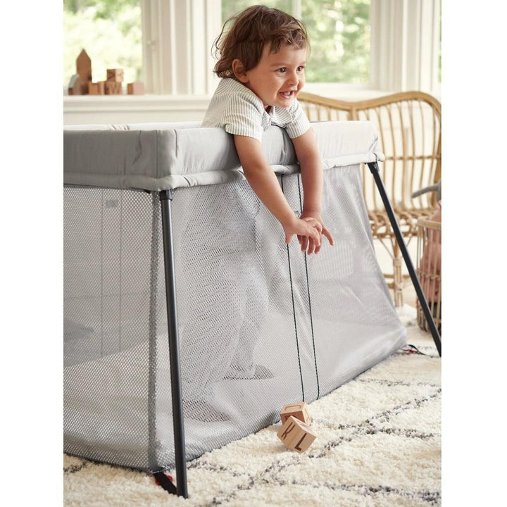 Baby Bjorn Play Yard Light Bundle with Fitted Sheet (Silver Mesh)-Gear-Baby Bjorn-030115 SV-babyandme.ca