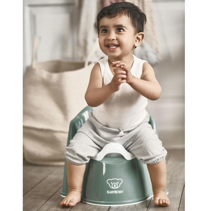 Baby Bjorn Potty Chair (Deep Green/White)-Bath-Baby Bjorn-000033 DG-babyandme.ca