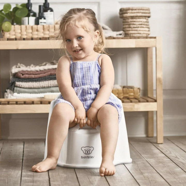 Baby Bjorn Potty Chair (White/Grey)-Bath-Baby Bjorn-000033-WH-babyandme.ca