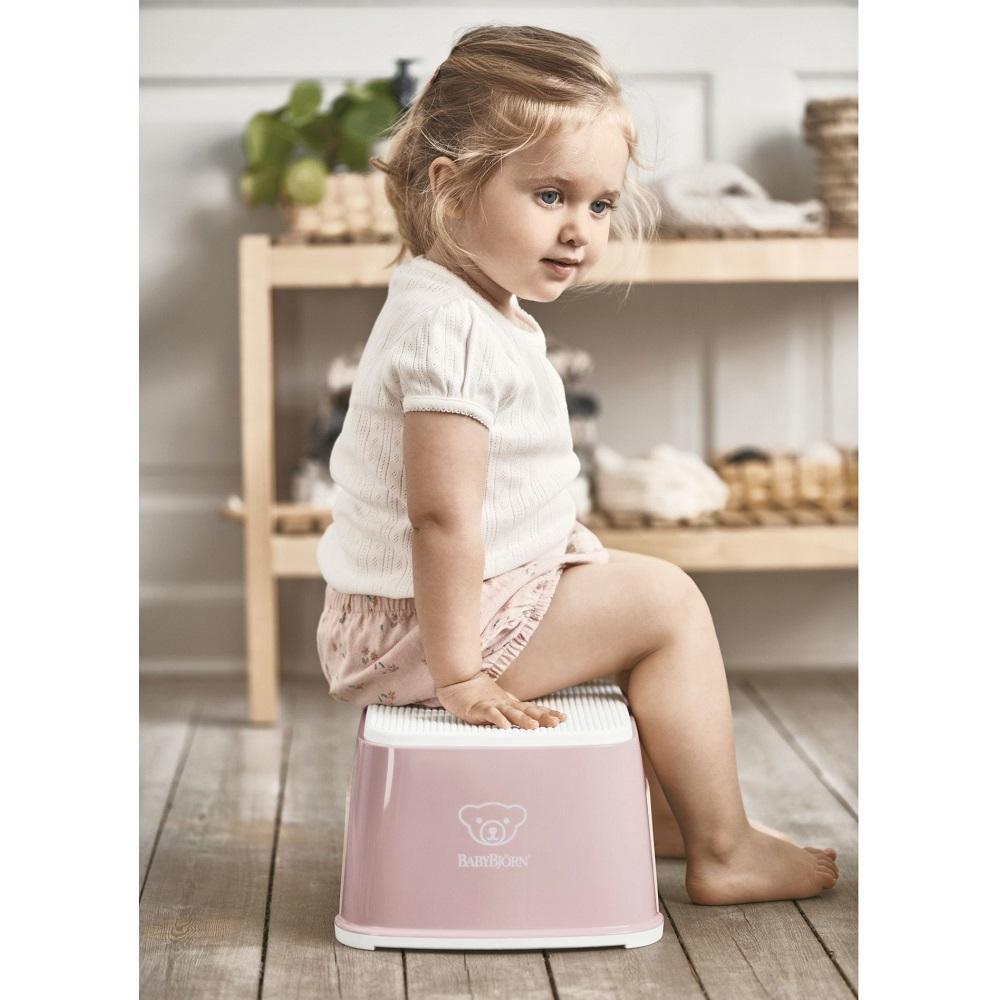 Baby Bjorn Step Stool (Powder Pink/White)-Bath-Baby Bjorn-000035 PP-babyandme.ca