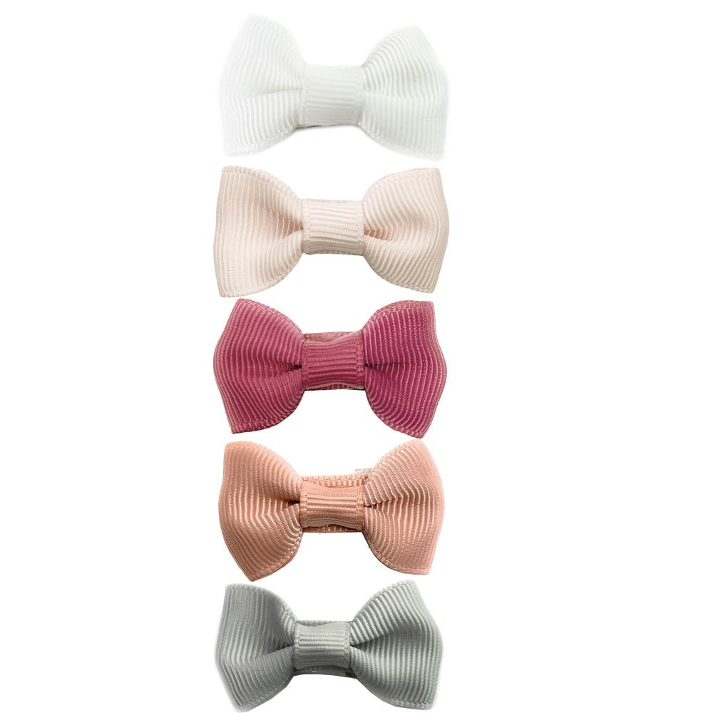 Baby Wisp Charlotte Bows 5-Pack Snap Clip (Wedding)-Apparel-Baby Wisp-030148 WD-babyandme.ca