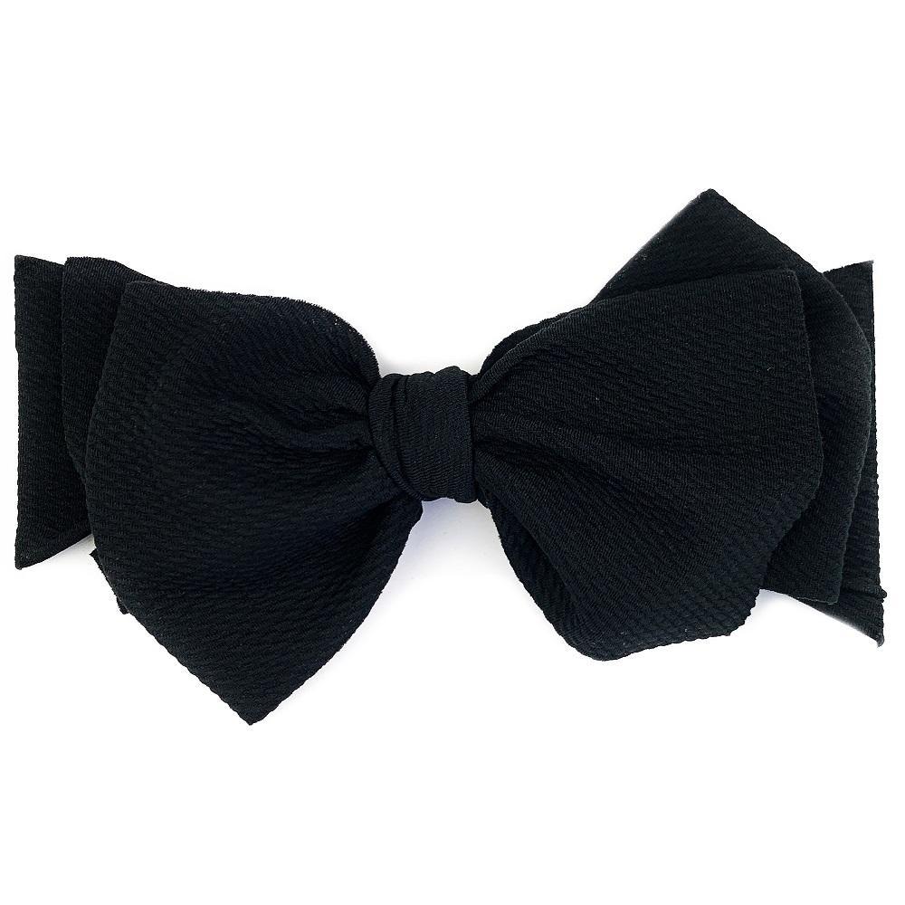 Baby Wisp Lana Large Bow Headband (Black)-Apparel-Baby Wisp-028167 BK-babyandme.ca