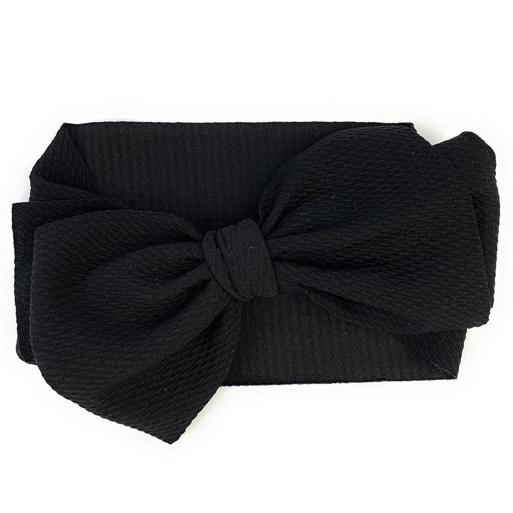 Baby Wisp Lana Large Bow Headband (Black)-Apparel-Baby Wisp-028167 BK-babyandme.ca