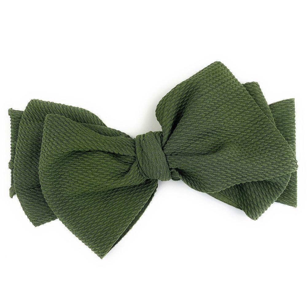 Baby Wisp Lana Large Bow Headband (Green)-Apparel-Baby Wisp-028167 GN-babyandme.ca