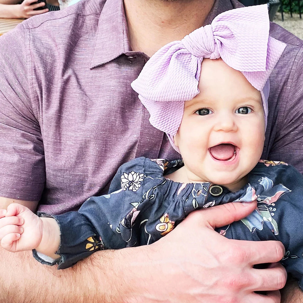 Baby Wisp Lana Large Bow Headband (Lavender)-Apparel-Baby Wisp-028167 LV-babyandme.ca