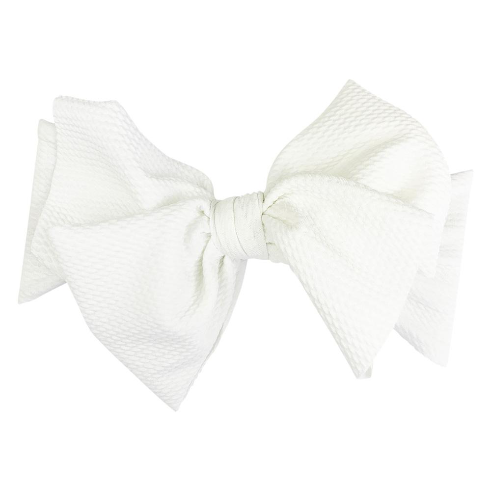 Baby Wisp Lana Large Bow Headband (White)-Apparel-Baby Wisp-028167 WH-babyandme.ca
