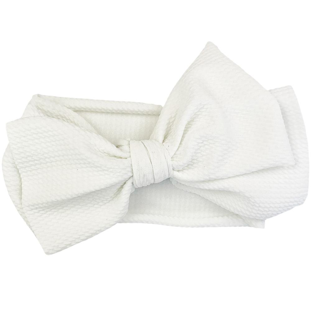 Baby Wisp Lana Large Bow Headband (White)-Apparel-Baby Wisp-028167 WH-babyandme.ca
