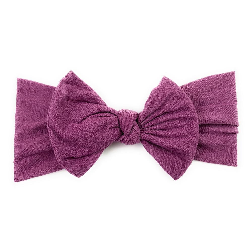 Baby Wisp Nylon Bow Headband (Midnight Mauve)-Apparel-Baby Wisp-026141 MV-babyandme.ca