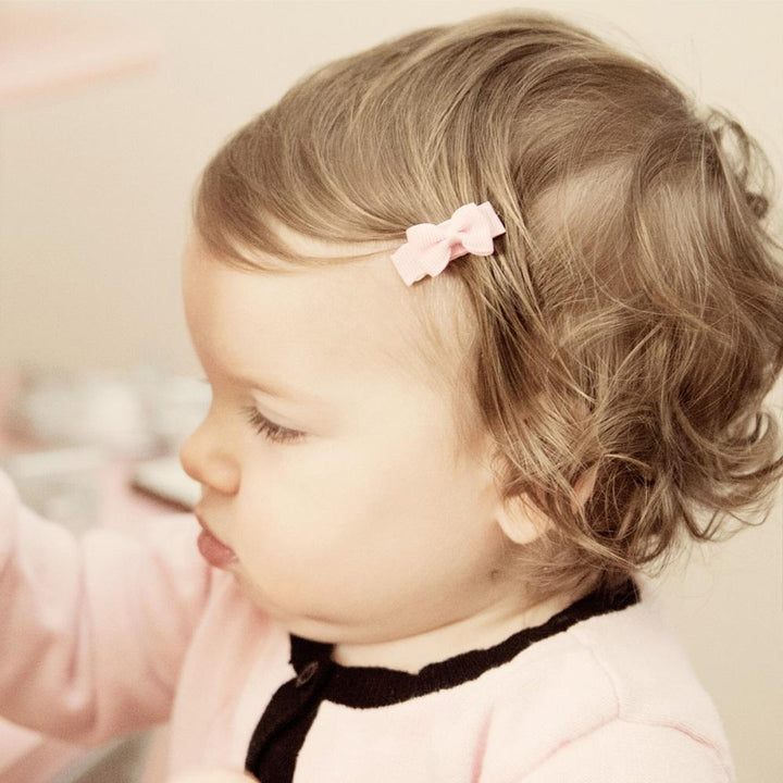Baby Wisp Snap Clip Tuxedo Grosgrain Bows 5 Pack (Pixie)-Apparel-Baby Wisp-007990 PX-babyandme.ca