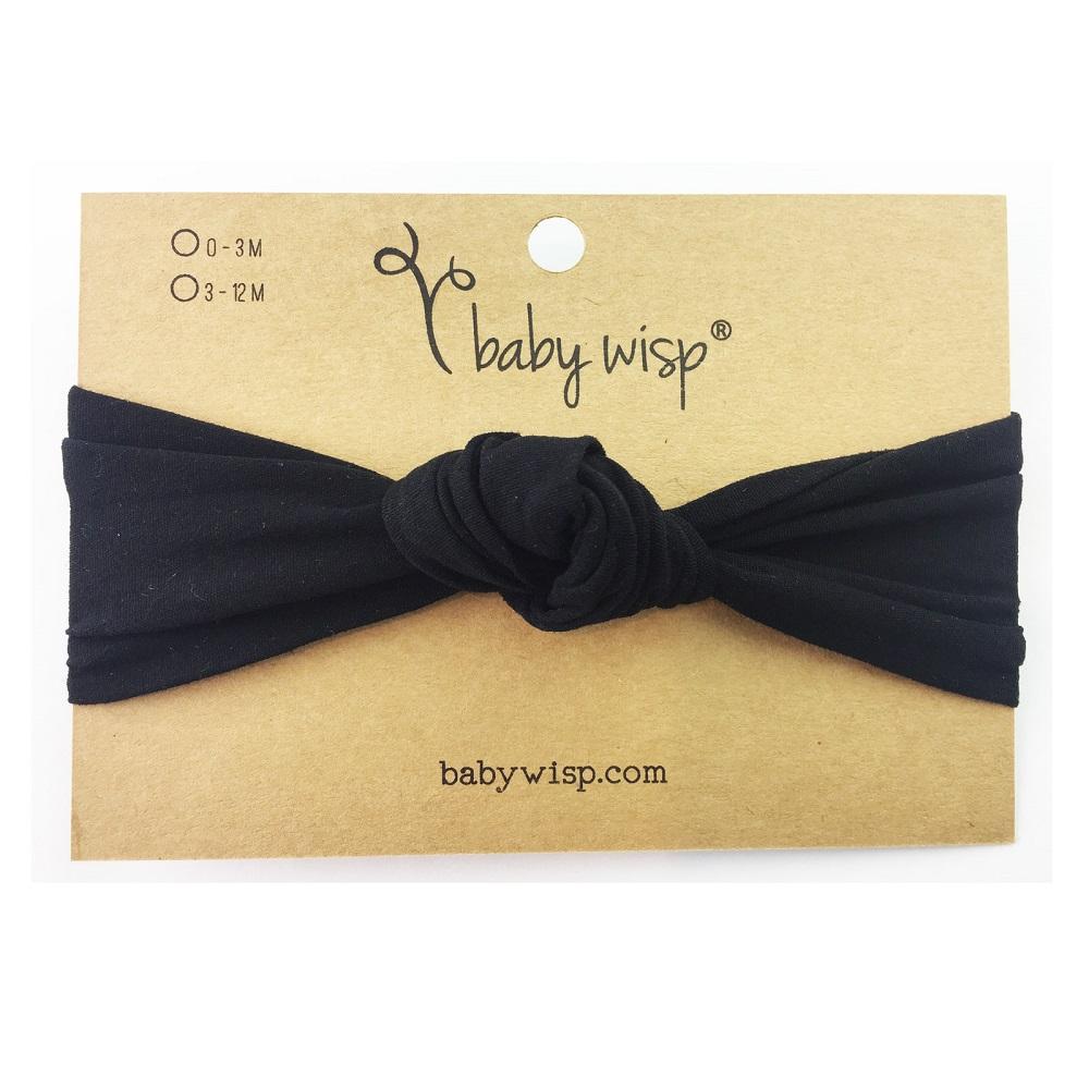 Baby Wisp Turban Knot Headband (Black)-Apparel-Baby Wisp-025027 BK-babyandme.ca