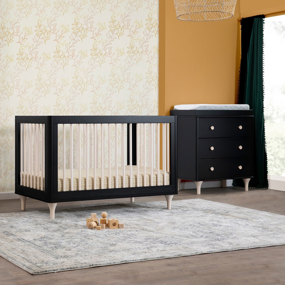 Babyletto Lolly 3-in-1 Crib with Toddler Bed Conversion Kit (Black/Washed Natural) IN-STOCK-Nursery-Million Dollar Baby-030966 BK-babyandme.ca