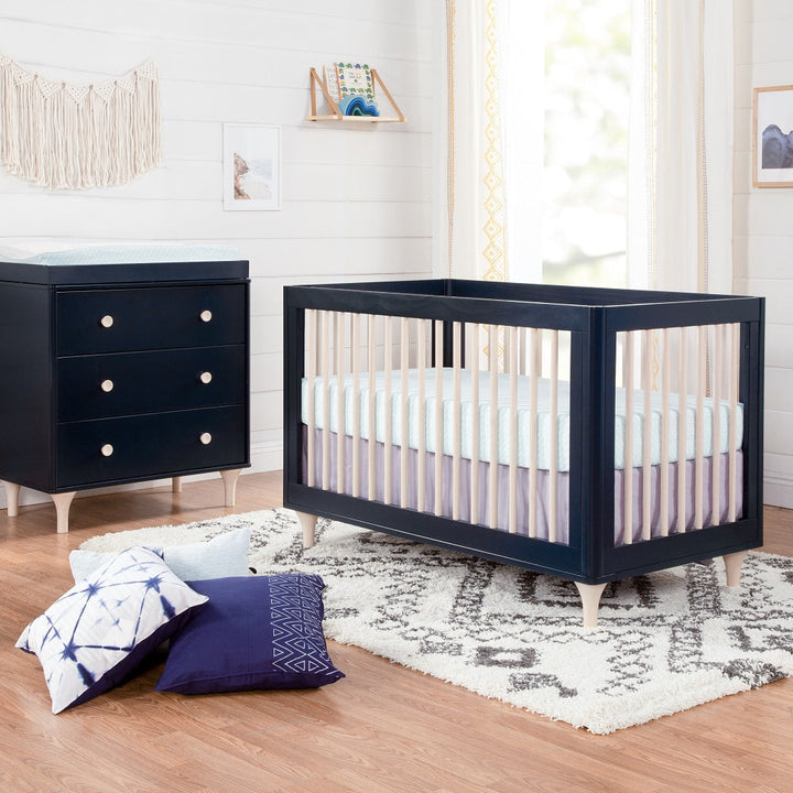 Babyletto Lolly 3-in-1 Crib with Toddler Bed Conversion Kit (Navy/Washed Natural) IN-STOCK-Nursery-Million Dollar Baby-030966 NN-babyandme.ca
