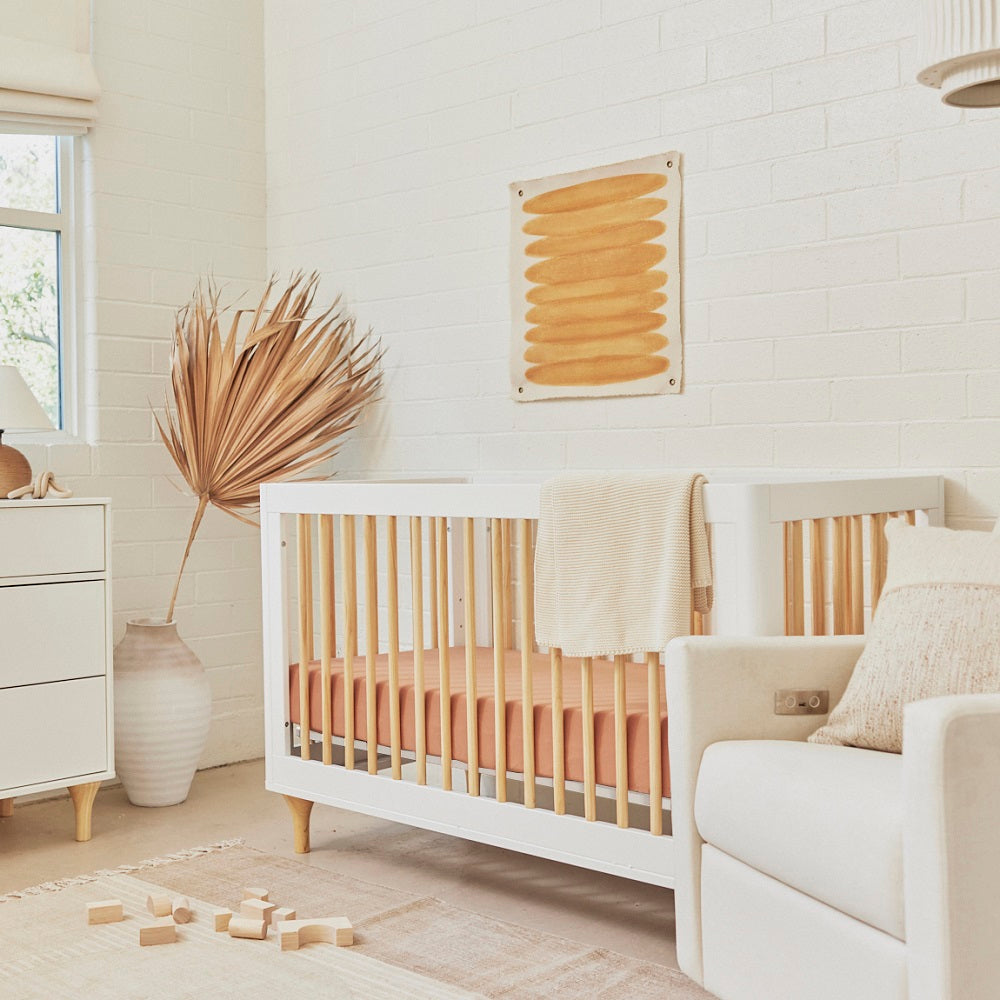 Babyletto Lolly 3-in-1 Crib with Toddler Bed Conversion Kit (White/Natural) IN-STOCK-Nursery-Million Dollar Baby-030966 WN-babyandme.ca