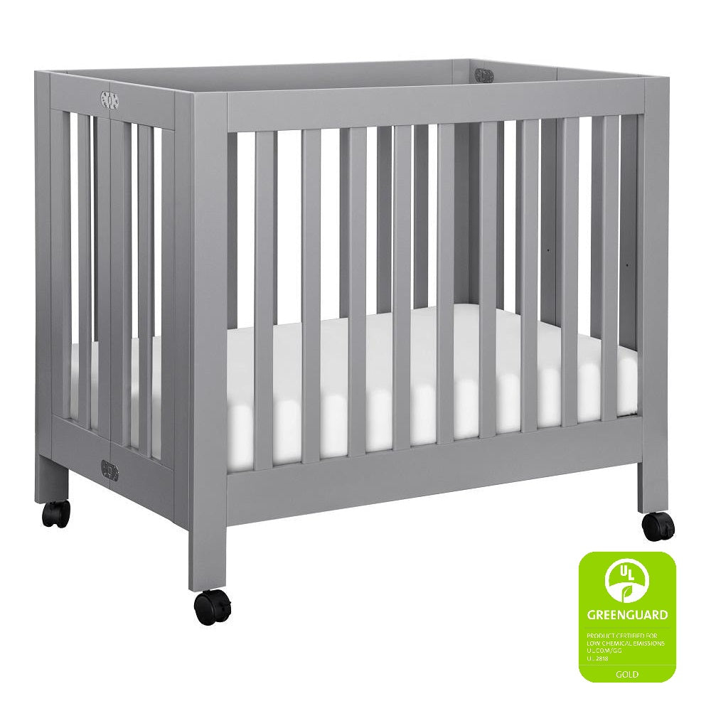Babyletto Origami Mini Crib (Grey) IN-STOCK-Nursery-Million Dollar Baby-028503 GY-babyandme.ca