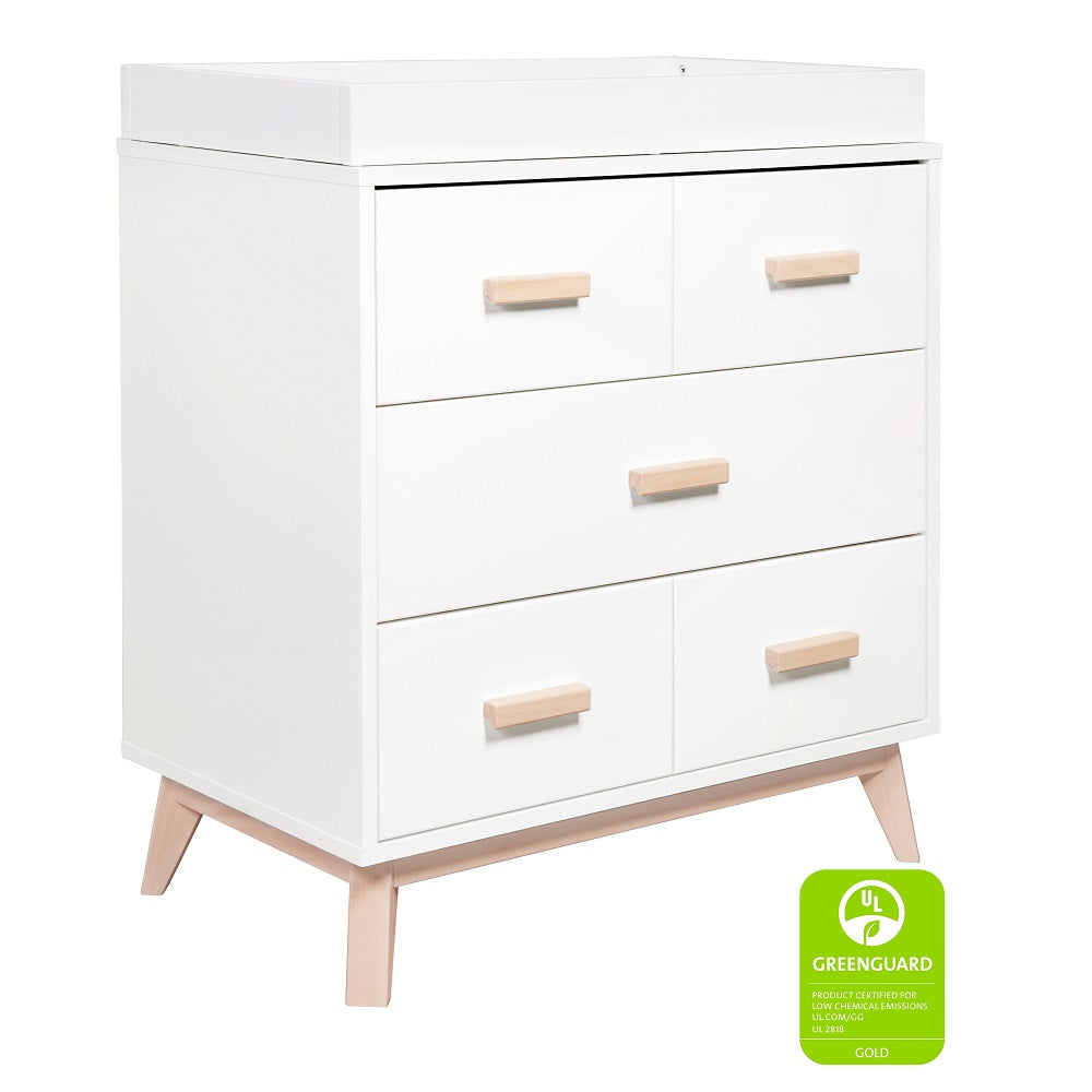 Babyletto Scoot 3-Drawer Changer Dresser (White/Washed Natural) SPECIAL ORDER-Nursery-Million Dollar Baby-030968 WN-babyandme.ca