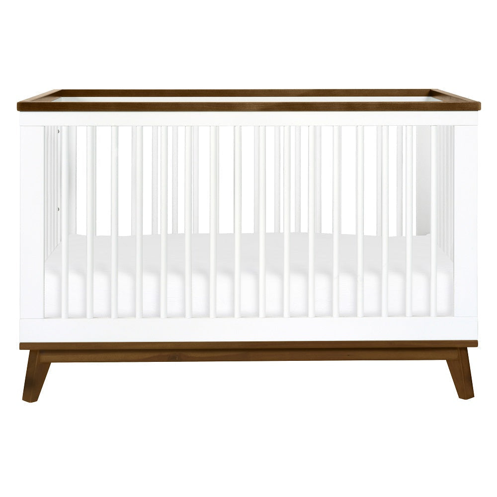 Babyletto Scoot 3-in-1 Crib with Toddler Bed Conversion Kit (White/Natural Walnut) SPECIAL ORDER-Nursery-Million Dollar Baby-030969 WNW-babyandme.ca