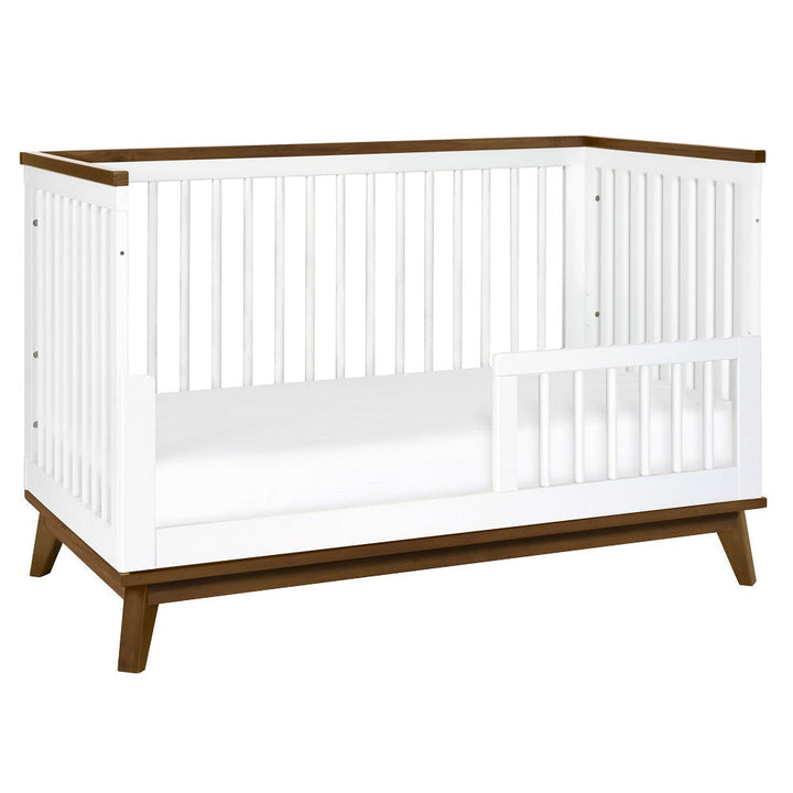 Babyletto Scoot 3-in-1 Crib with Toddler Bed Conversion Kit (White/Natural Walnut) SPECIAL ORDER-Nursery-Million Dollar Baby-030969 WNW-babyandme.ca