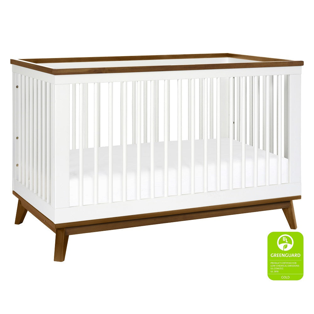 Babyletto Scoot 3-in-1 Crib with Toddler Bed Conversion Kit (White/Natural Walnut) SPECIAL ORDER-Nursery-Million Dollar Baby-030969 WNW-babyandme.ca