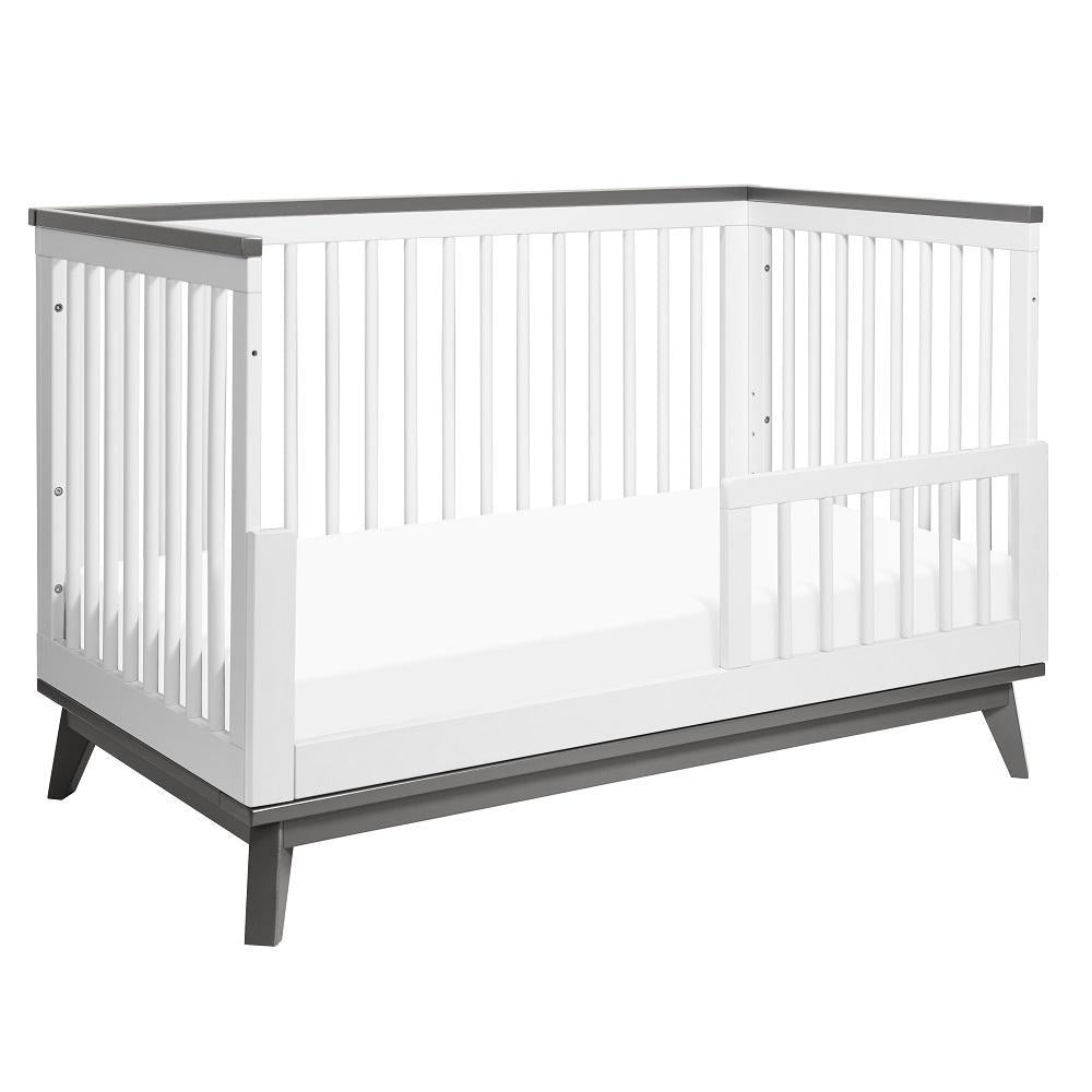 Babyletto Scoot 3-in-1 Crib with Toddler Bed Conversion Kit (White/Slate) IN-STOCK-Nursery-Million Dollar Baby-028449 WS-babyandme.ca