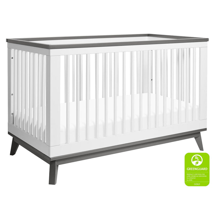 Babyletto Scoot 3-in-1 Crib with Toddler Bed Conversion Kit (White/Slate) IN-STOCK-Nursery-Million Dollar Baby-028449 WS-babyandme.ca