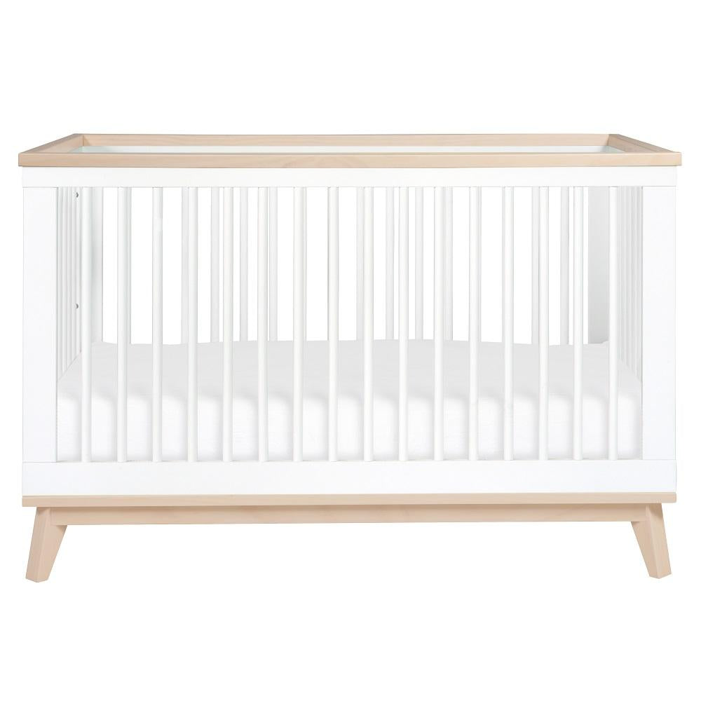 Babyletto Scoot 3-in-1 Crib with Toddler Bed Conversion Kit (White/Washed Natural) IN-STOCK-Nursery-Million Dollar Baby-028449 WN-babyandme.ca
