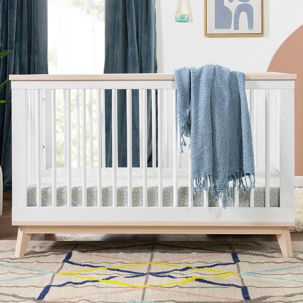 Babyletto Scoot 3-in-1 Crib with Toddler Bed Conversion Kit (White/Washed Natural) SPECIAL ORDER-Nursery-Million Dollar Baby-030969 WN-babyandme.ca