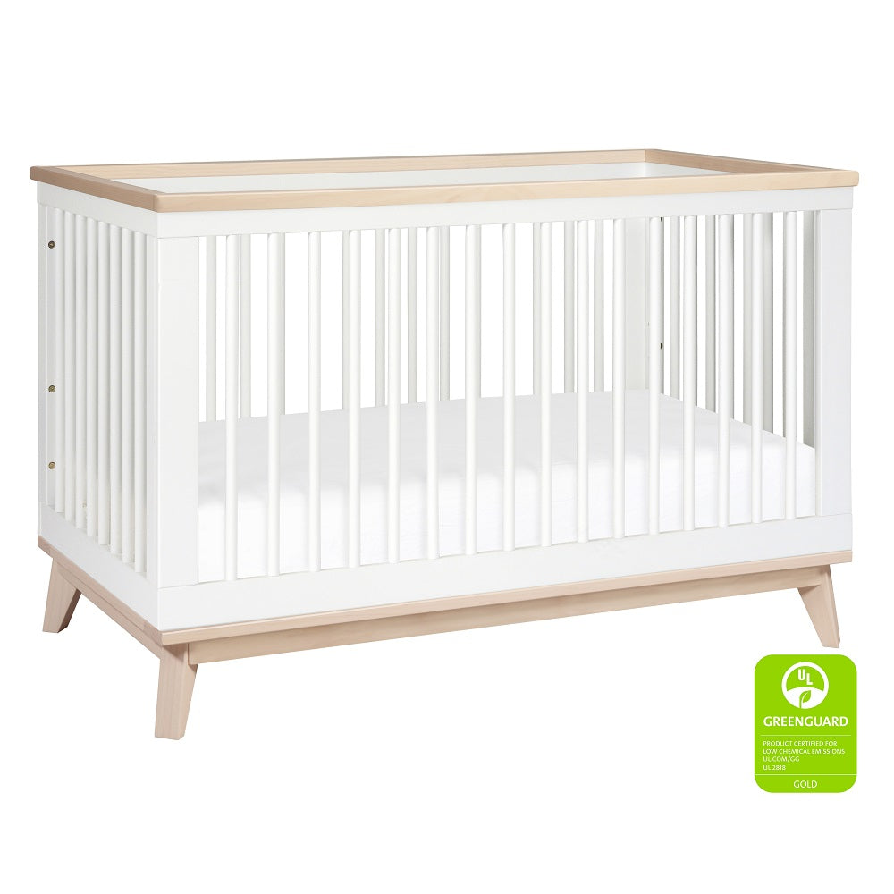 Babyletto Scoot 3-in-1 Crib with Toddler Bed Conversion Kit (White/Washed Natural) SPECIAL ORDER-Nursery-Million Dollar Baby-030969 WN-babyandme.ca